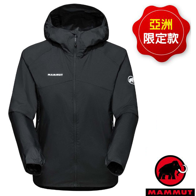 長毛象 女款 Convey WB Hooded AF 輕量防風透氣連帽外套/1012-00540-0001 黑✿30E010
